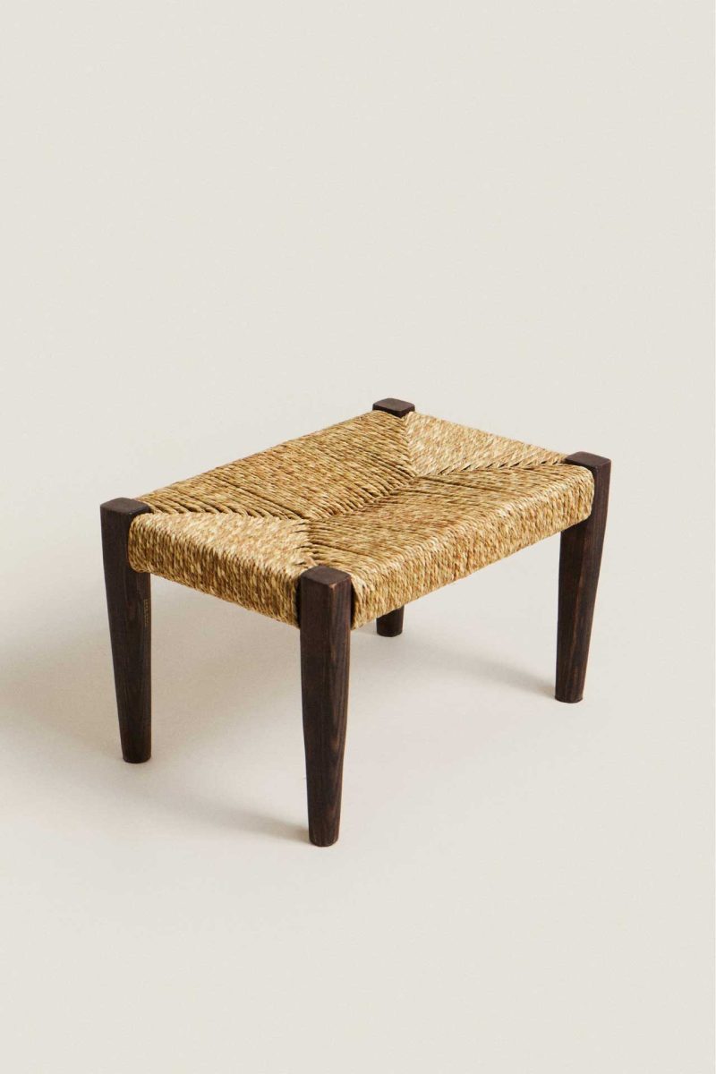 OAK AND SEAGRASS MINI STOOL - Image 10