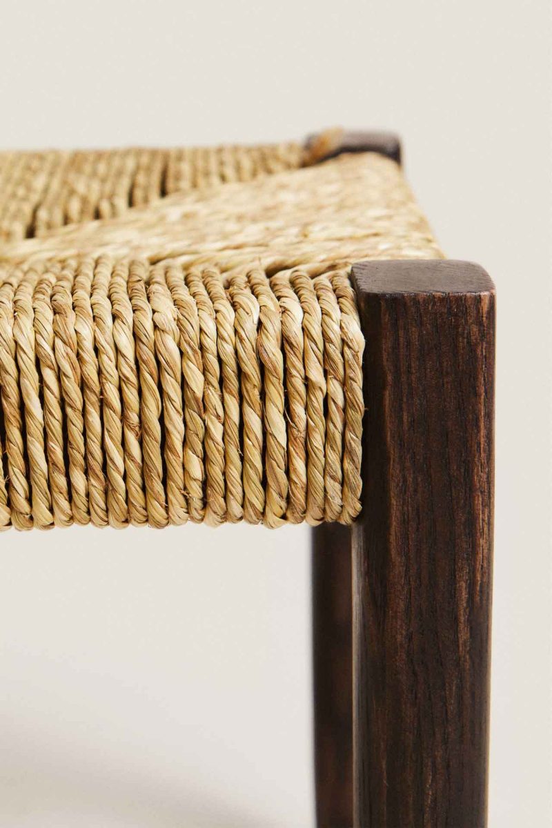 OAK AND SEAGRASS MINI STOOL - Image 11