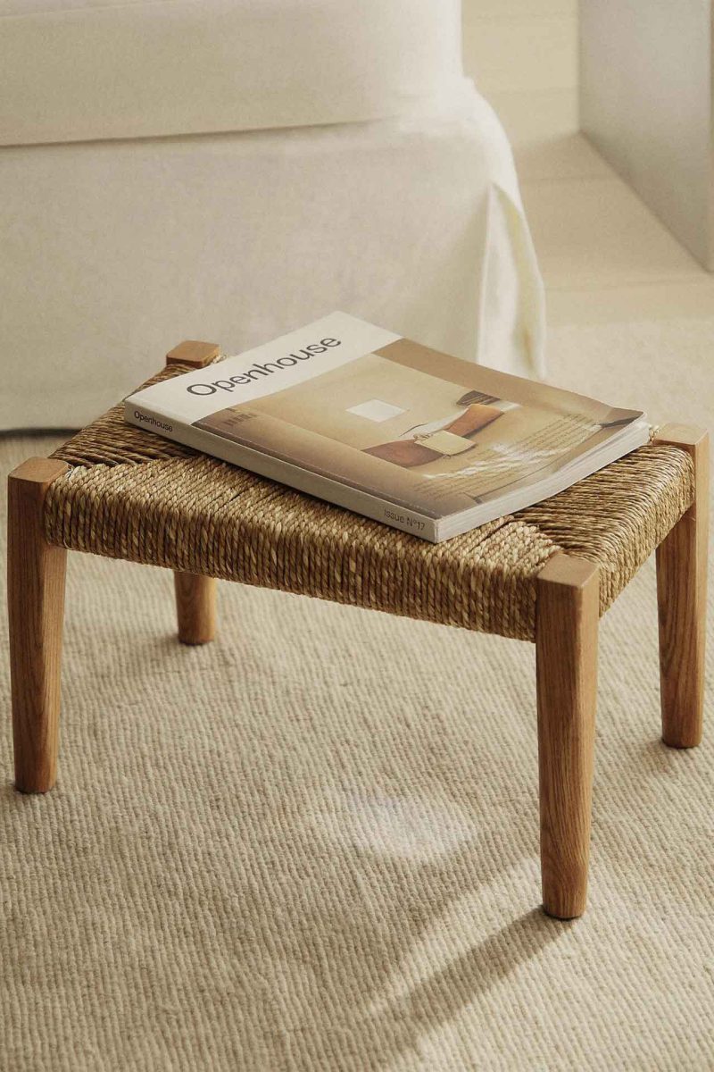 OAK AND SEAGRASS MINI STOOL - Image 6