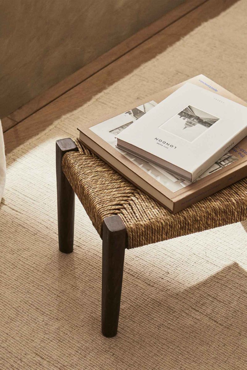 OAK AND SEAGRASS MINI STOOL - Image 14